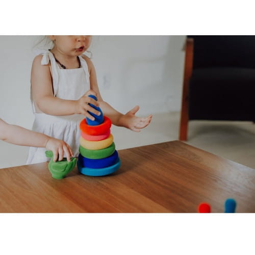 Rubbabu - Układanka edukacyjno-sensoryczna piramida z kaczuszką
