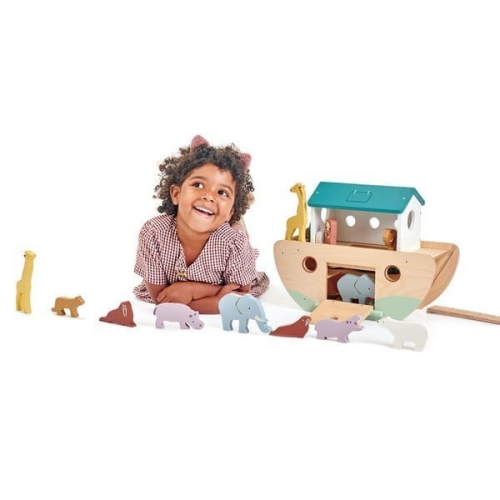 Tender Leaf Toys - Drewniany statek Arka Noego