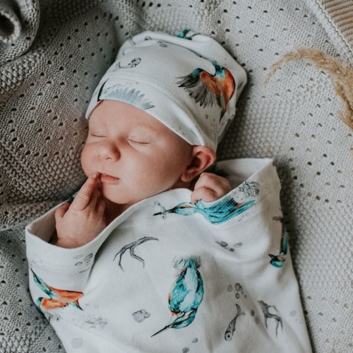 Qbana Mama-Kokon otulający - Baby Wrap Zimorodki